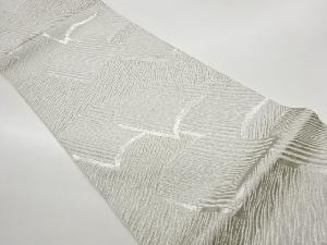 リサイクル　瓦に斜め縞模様織出し袋帯